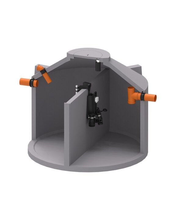 AQUATO PUMP Kleinkläranlage Betonbehälter Querschnitt